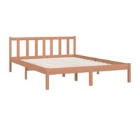 vidaXL Bed Frame Home Bedstead Bed Base Wax Brown 140x200 cm Solid Wood Pine