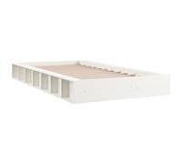 Bed Frame Solid Pinewood White 90x190cm Single Wooden Minimalist Frame SmallRoom [EEK: A]
