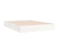 vidaXL Bed Frame without Mattress White Solid Wood 150x200 cm King Size King Size