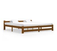 Bed frame Honey Brown Solid Pine Wood 90x200cm Slatted Single Sturdy 204x97x55cm