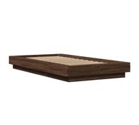(brown, 75 x 190 cm) vidaXL Bed Frame and LED Lights Bed Base Mattress Foundation Engineered Wood