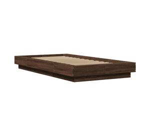 Bed Frame & LED Lights Brown Oak 75x190cm Small Single Engineered Wood vidaXL