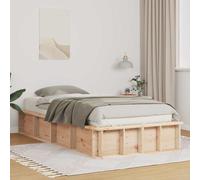 Bed Frame Lift-Up Solid Pine Wood Natural Brown 90x200 cm Storage Deep-Underbed [EEK: A]