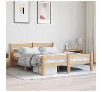 Bed frame light brown 120x200 cm solid pinewood & plywood slatted sturdy32cmhigh [EEK: A]