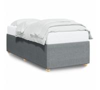 Bed Frame Light Grey 90x190 cm Fabric Upholstered Single Wooden Slats Polyester [EEK: A]