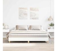 Bed frame low floor White 180x200cm Engineered wood & Pine with Plywood Slats