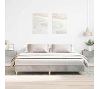 Bed Frame Low Profile Concrete Grey Engineered Wood Pine 160x200 Plywood Slatted [EEK: A]