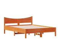 vidaXL Bed Frame Home Bed Base Bedstead Wax Brown 140x190 cm Solid Wood Pine