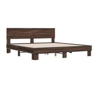 Bed Frame Mattress Foundation Home Bed Base Engineered Wood and Metal vidaXL