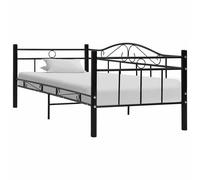 Bed Frame Metal 90x200cm Home Bedroom Single Beds Base White/Black vidaXL
