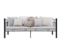 vidaXL Bed Frame Black Metal 90x200cm Single Solid Base Bedroom Furniture