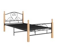 vidaXL Bed Frame Black Metal 90x200 cm (324939), Black