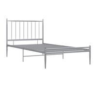 vidaXL Bed Frame Grey Metal 100x200 cm Bedroom Furniture Bed Base Bedstead