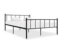 Bed Frame Metal Black 180x200 cm Sturdy Slatted Base Modern Platform Low Profile [EEK: A]