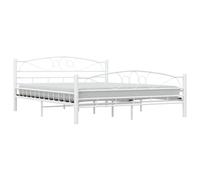 Bed Frame Metal Double Bedroom Bed Slatted Base Black/White Multi Sizes vidaXL