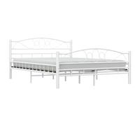 Bed Frame Metal Double Bedroom Bed Slatted Base Black/White Multi Sizes vidaXL