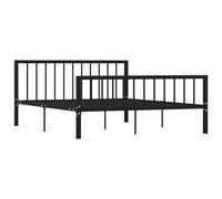 vidaXL Bed Frame Black Metal 160x200 cm 13 UK HOT