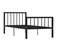 vidaXL Bed Frame Black Metal 100X200 cm, Black