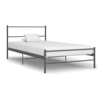 Vidaxl Bed Frame Grey Metal 90X200 Cm, Grey
