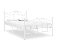 vidaXL Bed Frame White Metal 120x200 cm Home Bedroom Furniture Bed Base Unit
