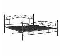 vidaXL Bed Frame Black Metal 140x200 cm Home Bedroom Furniture Bed Base Unit