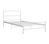 vidaXL Bed Frame White Metal 200x200cm Double Solid Base Bedroom Furniture