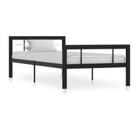 Vidaxl Bed Frame Black And White Metal 90X200 Cm, Black