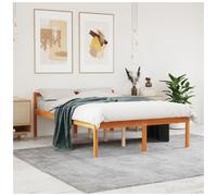 Bed Frame Modern Brown Solid-pine 4ft Small Double 185.5 x 205.5 x 70.5 cm