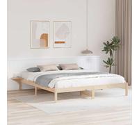 Bed Frame Natural 180 x 200 cm Solid Pine Wood