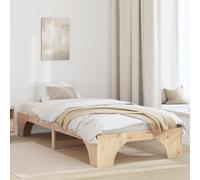 Bed Frame Natural 75 x 190 cm Solid Pine Wood