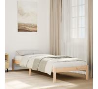 Bed frame natural 80x210 cm solid pine wood extra long slatted frame sturdy legs