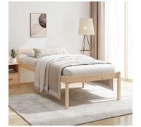 Bed Frame Natural Solid Pine 3ft Single Slatted Platform Durable with Headboard