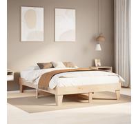 Bed Frame Natural Solid Pine Untreated 150x200 cm King Size Slatted Storage Base