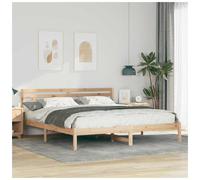Bed Frame Natural Solid Pine Wood 180x200cm Modern Platform Slatted Bed Easy
