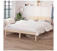 Bed frame Natural Solid Pinewood 150x200cm Small Single with Headboard Slatted.