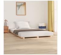 Bed frame Natural Solid Pinewood 90x200cm Rustic Slatted Base, Easy Assemble Now