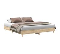vidaXL Bed Frame without Mattress Smoked Oak 160x200cm Engineered Wood