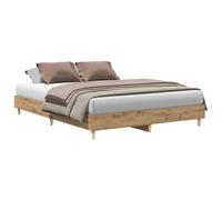vidaXL Bed Frame No Mattress Black 150x200 cm King Size Engineered Wood