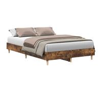 Bed Frame Smoked Oak 120x190cm Engineered & Eucalyptus Wood Small Double Slatted [EEK: A]