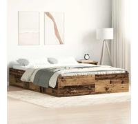 Bed frame Old Wood 2FT6 Small Single 75x190cm Engineered Pine Storage 6 Plywood