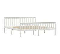 vidaXL Solid Pine Wood Bed Frame White 180x200cm Double 6FT Super King Bedroom