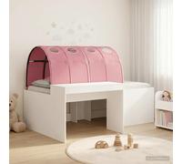 Bed Frame Single 80x200 White Pink Engineered Wood Space-Saving Tunnel inclSlats