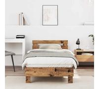 Bed Frame Single Old Wood Engineered Wood 193x95x88cm Modern Headboard Platform