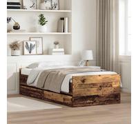 Bed Frame Single Solid Pine Wood Old Wood with Storage Drawer 90x190cm Rustic XL