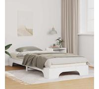 Bed Frame Single White Solid Wood Underbed Storage Slatted Platform Bed Compact [EEK: A]