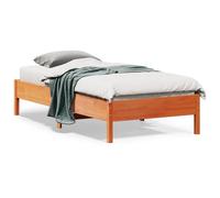 Bed Frame Small Single Solid Pine Wood Unfinished Brown 75x190cm RusticStyle [EEK: A]