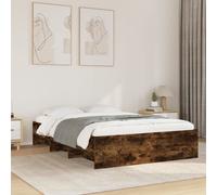 vidaXL Bed Frame Bed Base Home Bedstead Smoked Oak 140x190 cm Engineered Wood