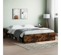 Bed frame Smoked Oak 140x200 cm Engineered Wood Solid Pinewood Storage 6 drawers [EEK: A]