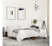 Bed Frame Smoked Oak 150x200 cm King Size Engineered Wood and Metal vidaXL