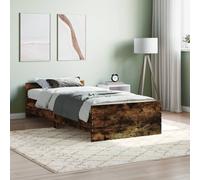 Bed Frame Smoked Oak 90x200 cm Engineered Wood Berkfield Home Brown One Size